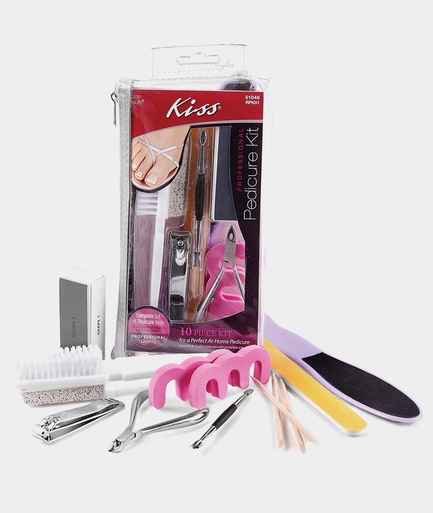 KISS PROFESSIONAL PEDICURE KIT 51048 RPK01 10 PIECE SET SALON RESULTS